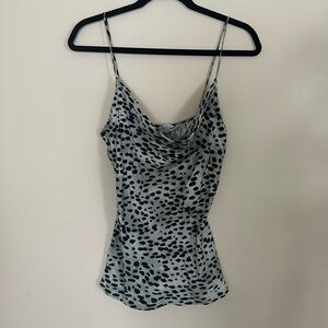 NWT Zara Abstract Dot Print Cowl Neck Tank Top